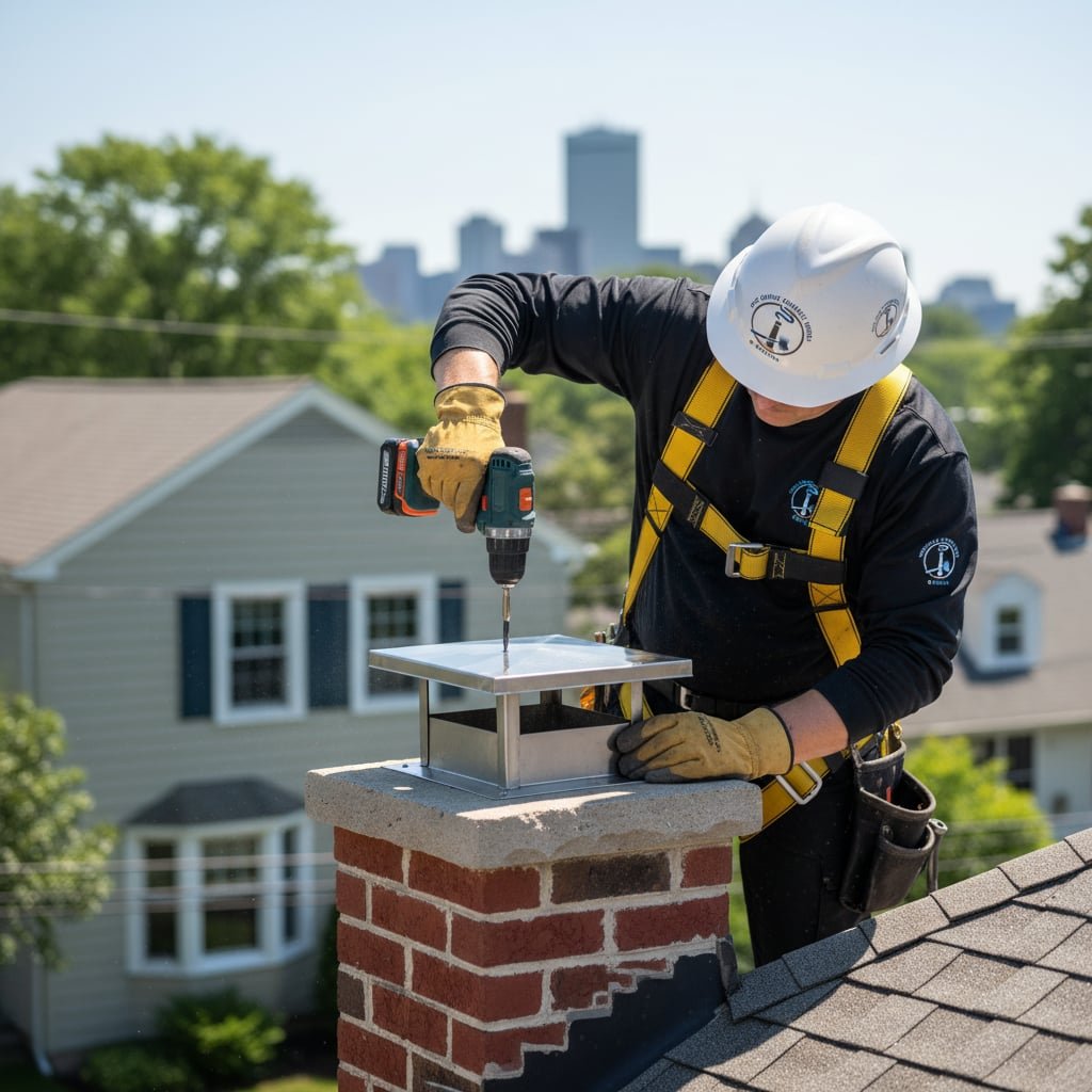 Boston Chimney Cap Installation